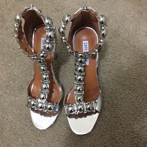 Silver high heels
